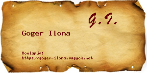 Goger Ilona névjegykártya